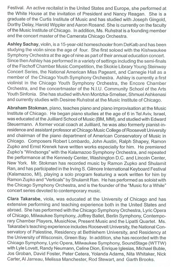 Music of Korean Composers - Program book page 08