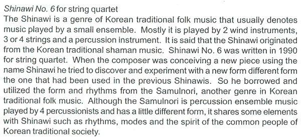 Shinawi No 6 program note